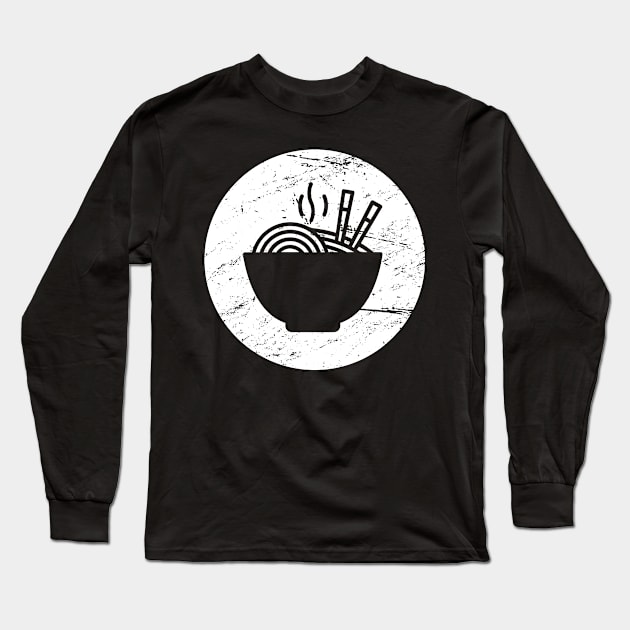 Retro Distressed Ramen Icon Long Sleeve T-Shirt by MeatMan